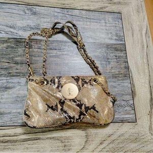 Snake print clutch
